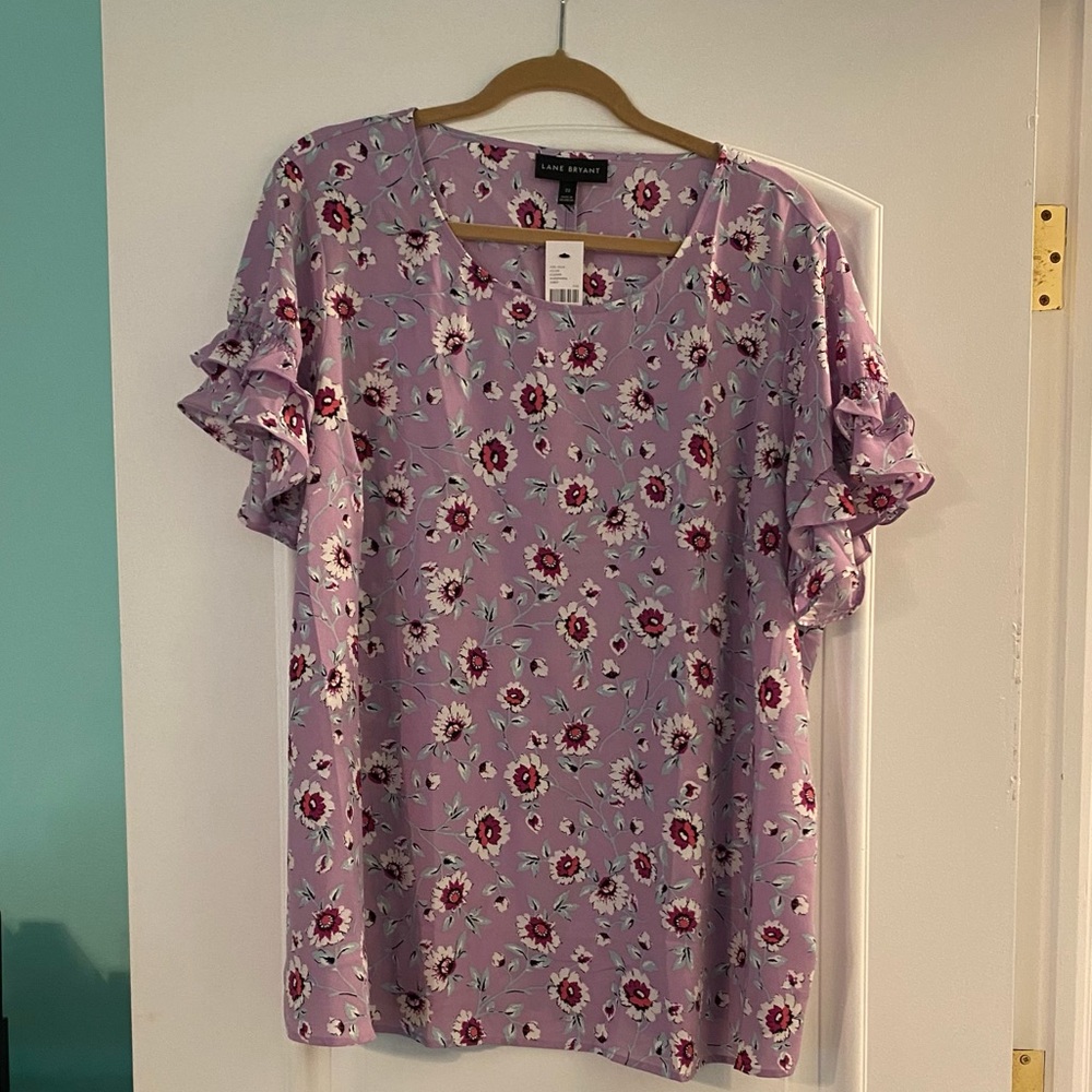 Lane Bryant Purple Floral Top